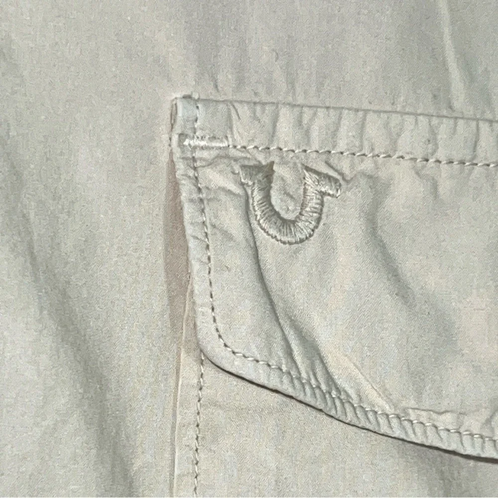 Vintage Man's rugged True Religion cotton Button down shirt Beige‎ XL